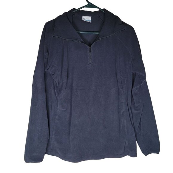 Columbia Fleece Pullover Black Quarter Zip Lightweight Womens XL - Picture 1 of 7